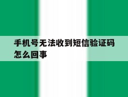 手机号无法收到短信验证码怎么回事