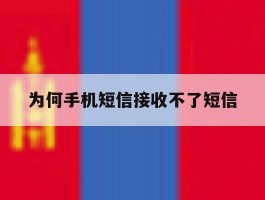 为何手机短信接收不了短信