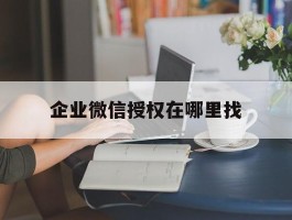企业微信授权在哪里找