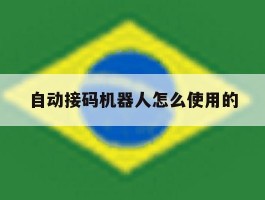 自动接码机器人怎么使用的