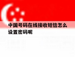 中国号码在线接收短信怎么设置密码呢
