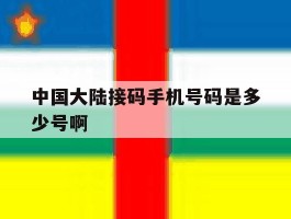中国大陆接码手机号码是多少号啊