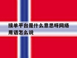 接单平台是什么意思呀网络用语怎么说的简单介绍