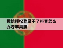 微信授权登录不了抖音怎么办呀苹果版