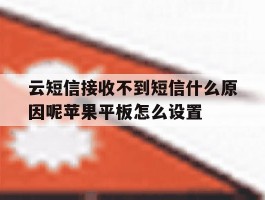 关于云短信接收不到短信什么原因呢苹果平板怎么设置的信息