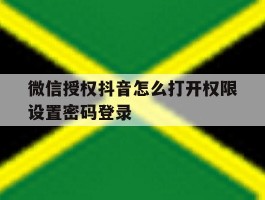 微信授权抖音怎么打开权限设置密码登录