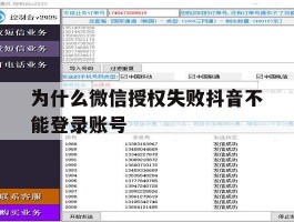 为什么微信授权失败抖音不能登录账号