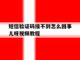 短信验证码接不到怎么回事儿呀视频教程
