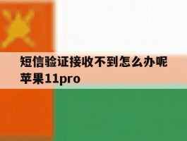 关于短信验证接收不到怎么办呢苹果11pro的信息