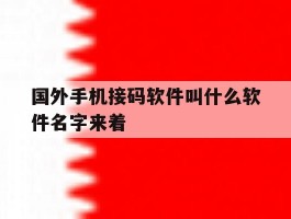 国外手机接码软件叫什么软件名字来着