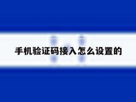 手机验证码接入怎么设置的
