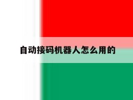 自动接码机器人怎么用的