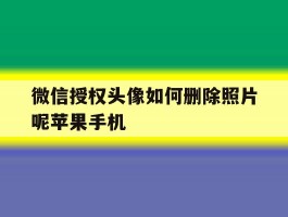 微信授权头像如何删除照片呢苹果手机的简单介绍
