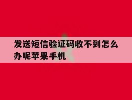 关于发送短信验证码收不到怎么办呢苹果手机的信息