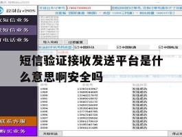 短信验证接收发送平台是什么意思啊安全吗