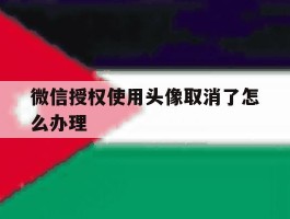 微信授权使用头像取消了怎么办理