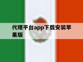 代理平台app下载安装苹果版