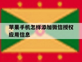 苹果手机怎样添加微信授权应用信息的简单介绍