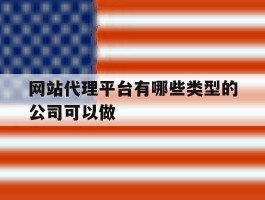 网站代理平台有哪些类型的公司可以做的简单介绍