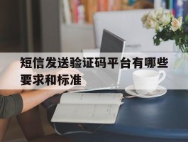 短信发送验证码平台有哪些要求和标准