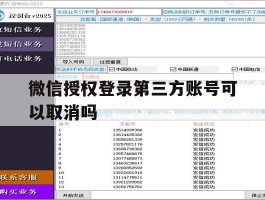 微信授权登录第三方账号可以取消吗