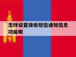 怎样设置接收短信通知信息功能呢