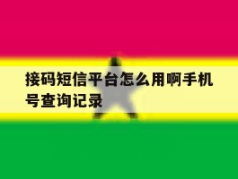 关于接码短信平台怎么用啊手机号查询记录的信息