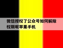 关于微信授权了公众号如何解除权限呢苹果手机的信息