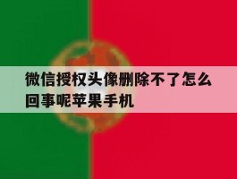 微信授权头像删除不了怎么回事呢苹果手机的简单介绍