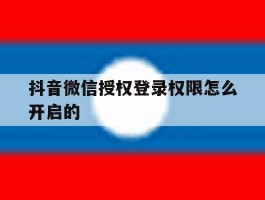 抖音微信授权登录权限怎么开启的