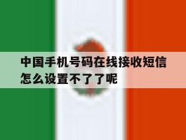 中国手机号码在线接收短信怎么设置不了了呢的简单介绍