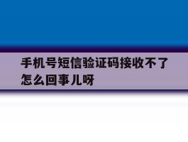 手机号短信验证码接收不了怎么回事儿呀的简单介绍