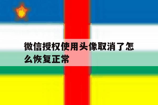 微信授权使用头像取消了怎么恢复正常 微信授权使用头像取消了怎么恢复正常