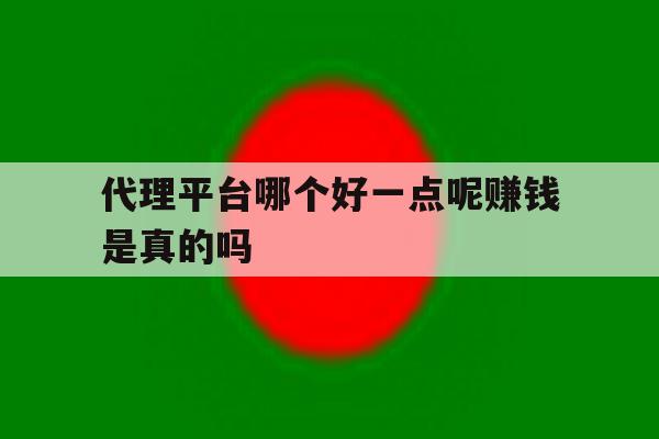 代理平台哪个好一点呢赚钱是真的吗 代理平台哪个好一点呢赚钱是真的吗