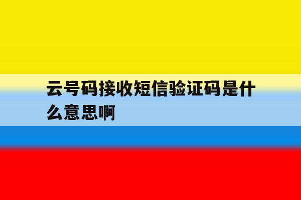 云号码接收短信验证码是什么意思啊 云号码接收短信验证码是什么意思啊