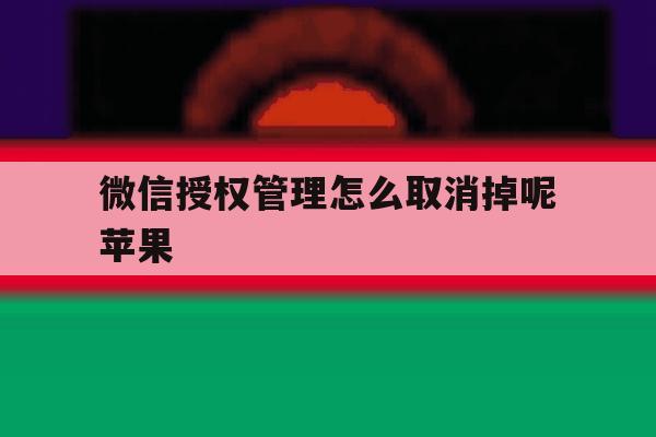 微信授权管理怎么取消掉呢苹果 微信授权管理怎么取消掉呢苹果