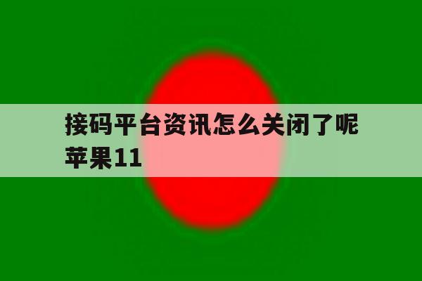 接码平台资讯怎么关闭了呢苹果11 接码平台资讯怎么关闭了呢苹果11