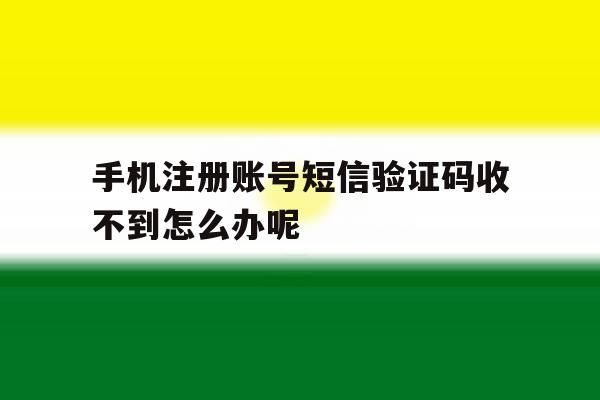 手机注册账号短信验证码收不到怎么办呢