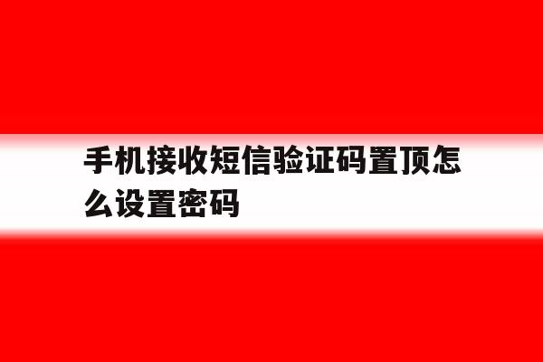 手机接收短信验证码置顶怎么设置密码 手机接收短信验证码置顶怎么设置密码