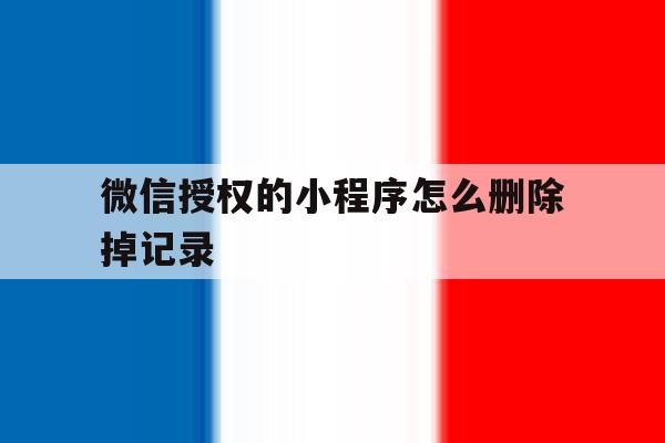 微信授权的小程序怎么删除掉记录 微信授权的小程序怎么删除掉记录