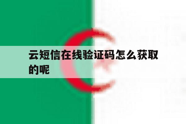 云短信在线验证码怎么获取的呢 云短信在线验证码怎么获取的呢