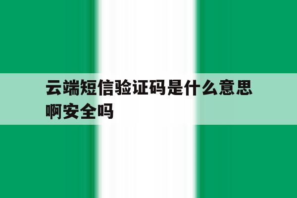 云端短信验证码是什么意思啊安全吗 云端短信验证码是什么意思啊安全吗