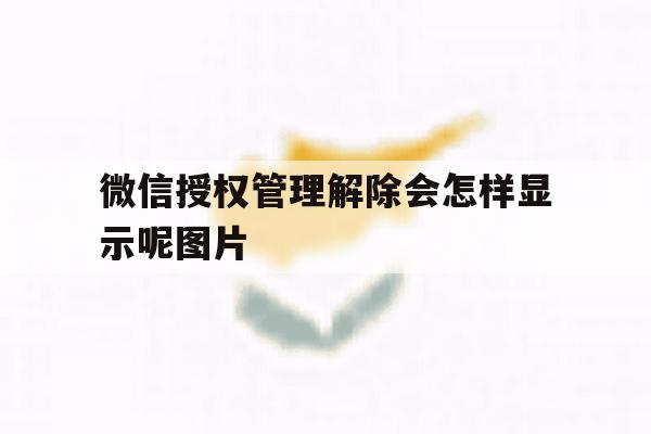 微信授权管理解除会怎样显示呢图片 微信授权管理解除会怎样显示呢图片