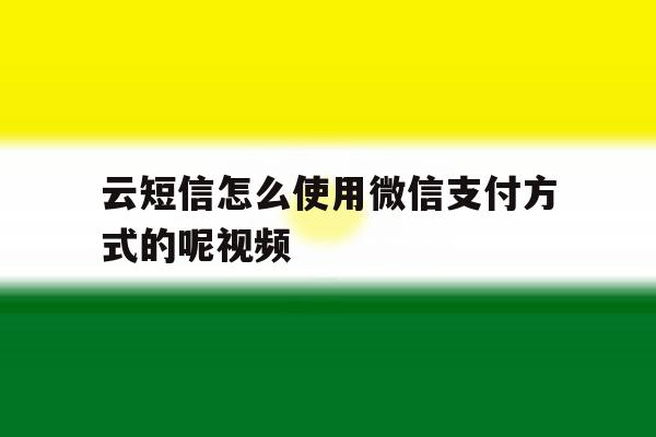 云短信怎么使用微信支付方式的呢视频 云短信怎么使用微信支付方式的呢视频