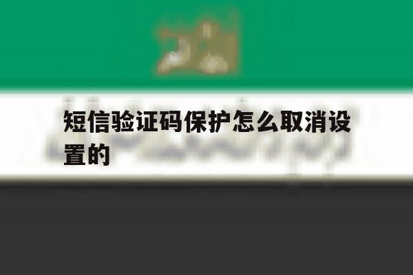 短信验证码保护怎么取消设置的 短信验证码保护怎么取消设置的