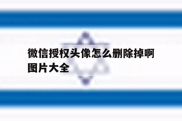关于微信授权头像怎么删除掉啊图片大全的信息 关于微信授权头像怎么删除掉啊图片大全的信息