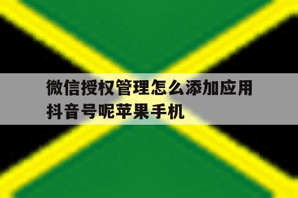 关于微信授权管理怎么添加应用抖音号呢苹果手机的信息 关于微信授权管理怎么添加应用抖音号呢苹果手机的信息