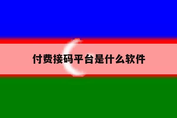 付费接码平台是什么软件 付费接码平台是什么软件