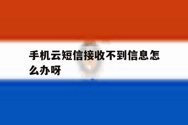 手机云短信接收不到信息怎么办呀 手机云短信接收不到信息怎么办呀