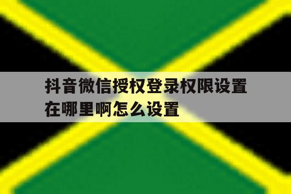 抖音微信授权登录权限设置在哪里啊怎么设置 抖音微信授权登录权限设置在哪里啊怎么设置